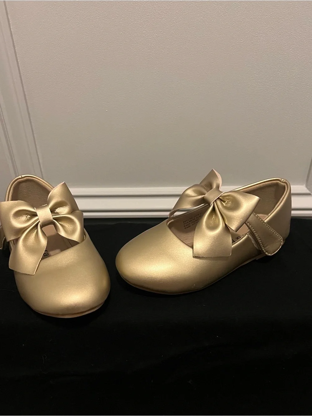 Girls Metallic Gold Bow Mary Jane Kids Shoes